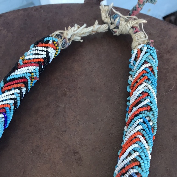 RARE Vintage Navajo handmade seed-bead multi-strand necklace. - Picture 2 of 4